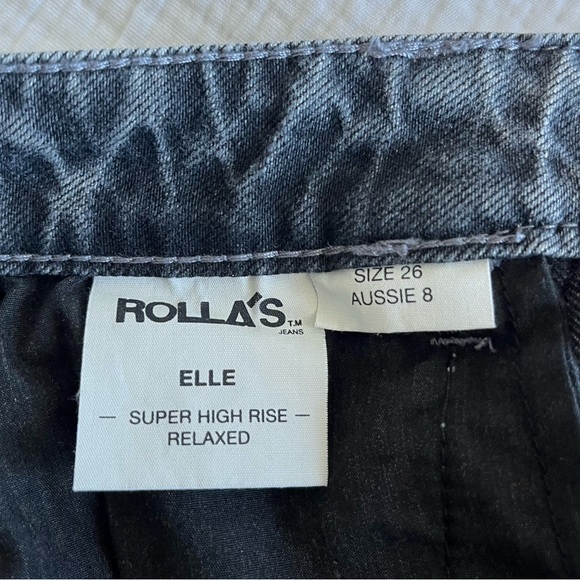 ROLLA’S Elle Super High Rise Relaxed fit Black Jeans in Comfort Smoke Size 26 - Picture 9 of 15